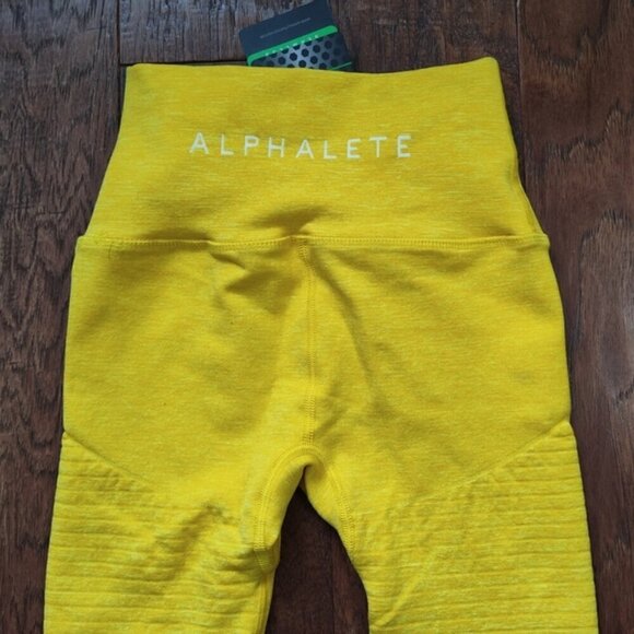 Alphalete Revival Seamless Leggings RG Golden Yellow XS NEW RG Compression - Picture 7 of 13